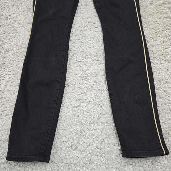 Mother High Waisted Looker Jeans Womens 25 Not Guilty One Liner Black Skinny - Picture 2 of 16